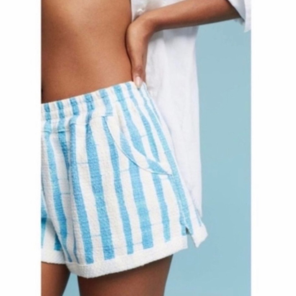 Anthropologie Lilka Blue & White Palestripe Shorts - Picture 3 of 7